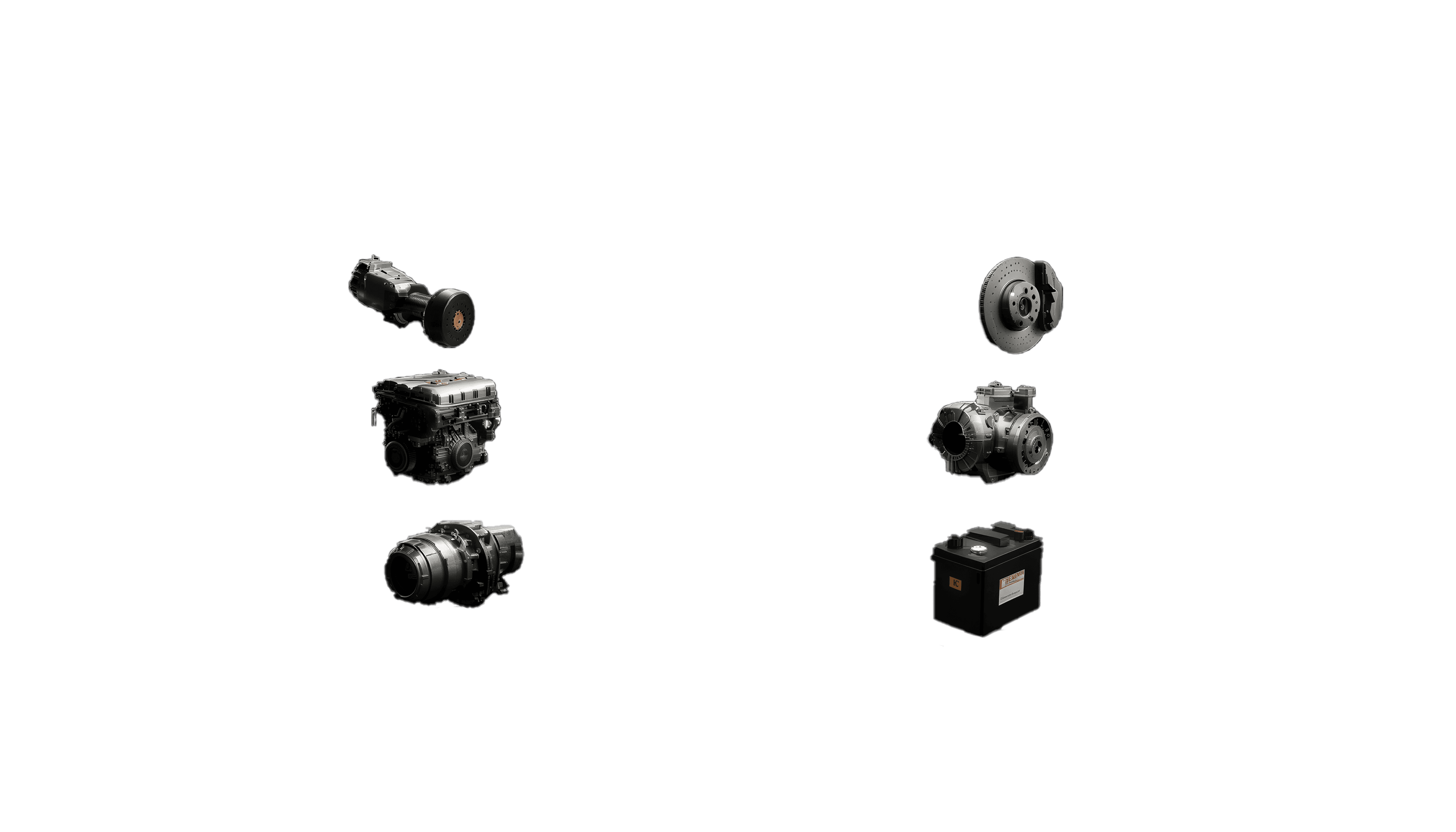 Black sedan surrounded by automotive service components